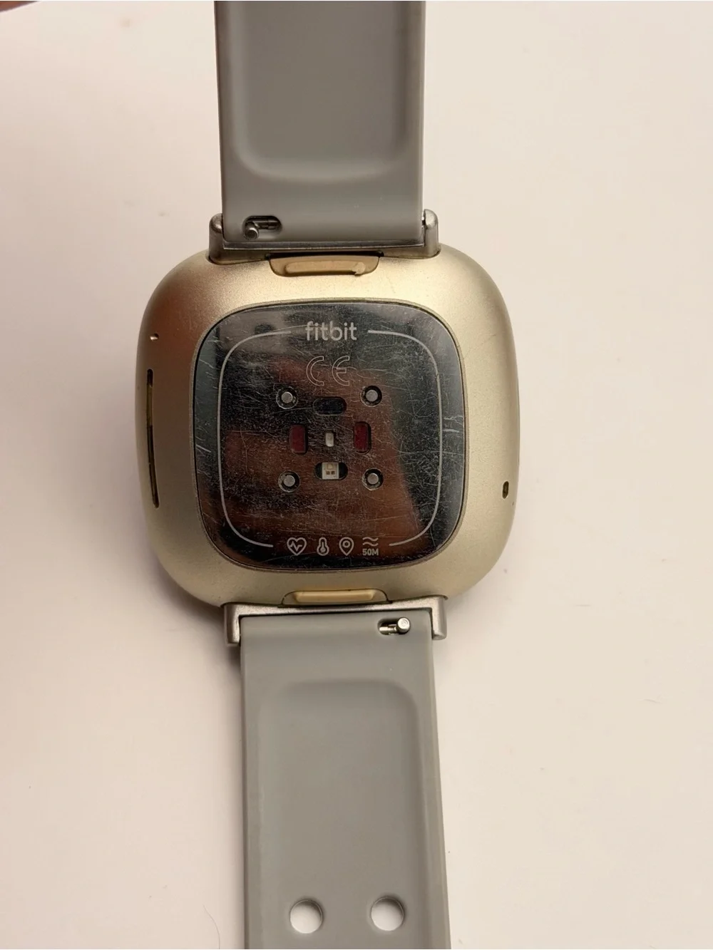 Fitbit Sense Advanced, Gold Case, New Band, Tested, Charger Included